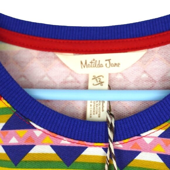 NWT Matilda Jane Girls Moments with you Falling Snow Holiday Ruffle Sweater 12 - Picture 5 of 9